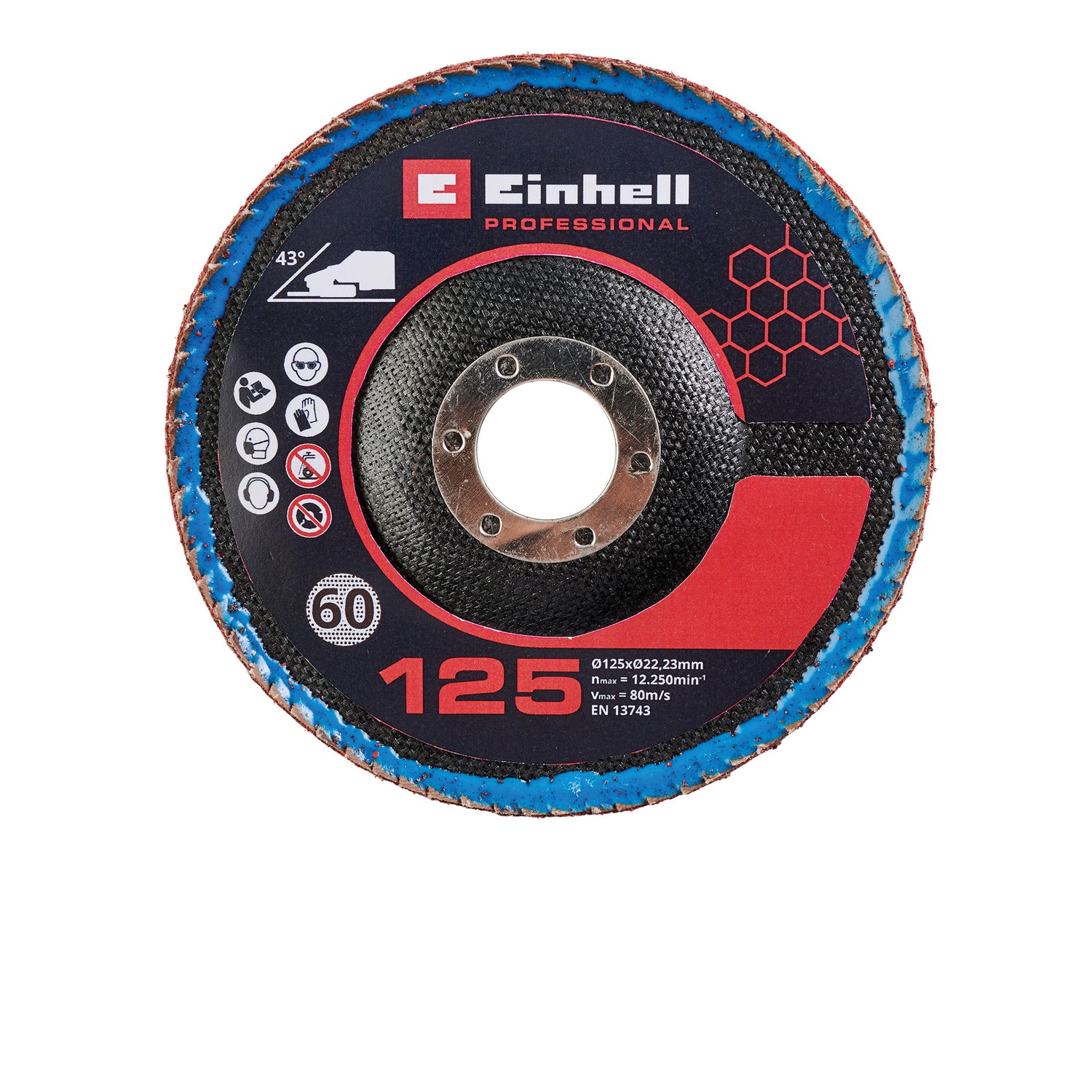 Einhell Professional TP-AG 18/125 F Li BL-Solo Power X-Change akkus laposfejű sarokcsiszoló (18 V, 700 W, 125 mm-es tárcsa, 33 mm-es vágási mélység, szénkefe nélküli, tartozékokkal, akkumulátor nélkül)