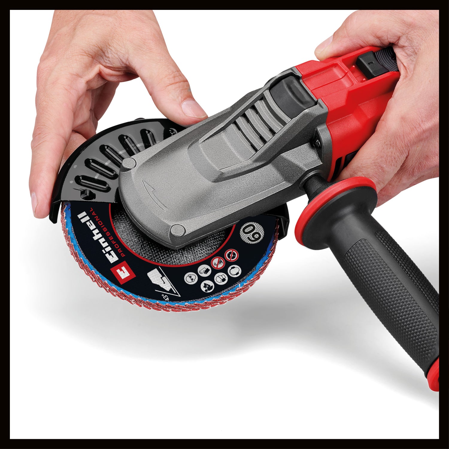 Einhell Professional TP-AG 18/125 F Li BL-Solo Power X-Change akkus laposfejű sarokcsiszoló (18 V, 700 W, 125 mm-es tárcsa, 33 mm-es vágási mélység, szénkefe nélküli, tartozékokkal, akkumulátor nélkül)