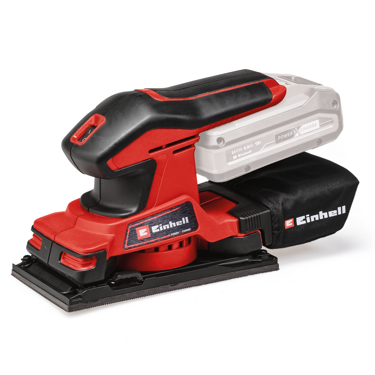 Slefuitor/polizor orbital pe acumulator Einhell TC-OS 18/187 Li Solo PXC (litiu-ion, sistem de fixare cu micro-arici, suprafete de prindere cu prindere moale, incl. 1x foaie de hartie abraziva