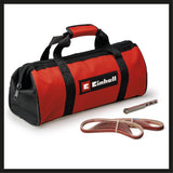 Einhell TE-BF 18 Li-Solo Power X-Change akkus szalagcsiszoló, 18 V, akár 1700 m/perc sebesség, 2 db 9 mm-es és 13 mm-es csiszolókar, 12 db csiszolószalaggal, akkumulátor nélkül