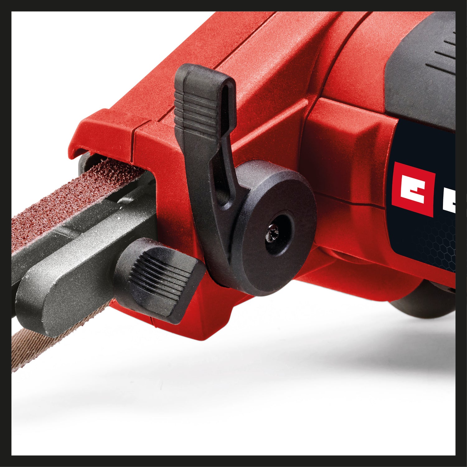 Slefuitor cu banda Einhell TC-BF 500 E, 500 wati, viteza de pana la 1.700 m/min, blocare anduranta, aspirare integrata a prafului, inclusiv 6 benzi abrazive