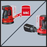 Einhell akkus orbitális csiszoló TE-RS 18 Li-Solo Power X-Change, lítium-ion akkumulátorral, elektronikus fordulatszám-szabályozással, mikro-tépőzáras rögzítéssel, 1x P80 csiszolópapírral, akkumulátor és töltő nélkül