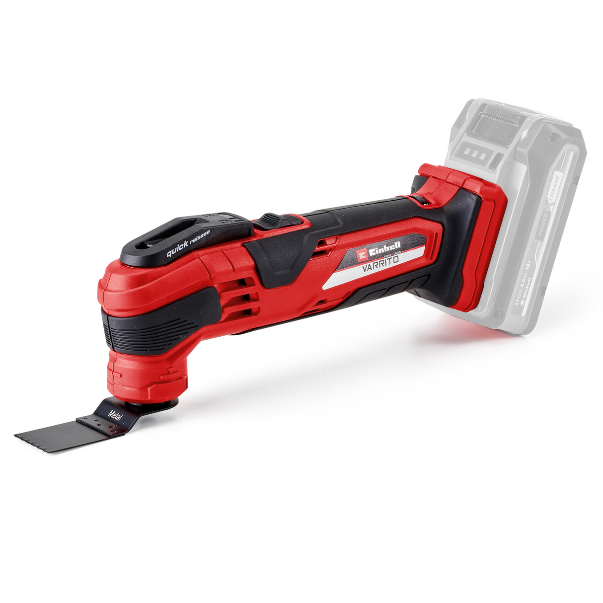Einhell VARRITO Power X-Change akkus multifunkciós szerszám, Li-ion, 18 V, 22 000 - 40 000 fordulat/perc, elektronikus fordulatszám-szabályozás, gyorszáras rendszer, mágneses szerszámtartó, akkumulátor és töltő nélkül