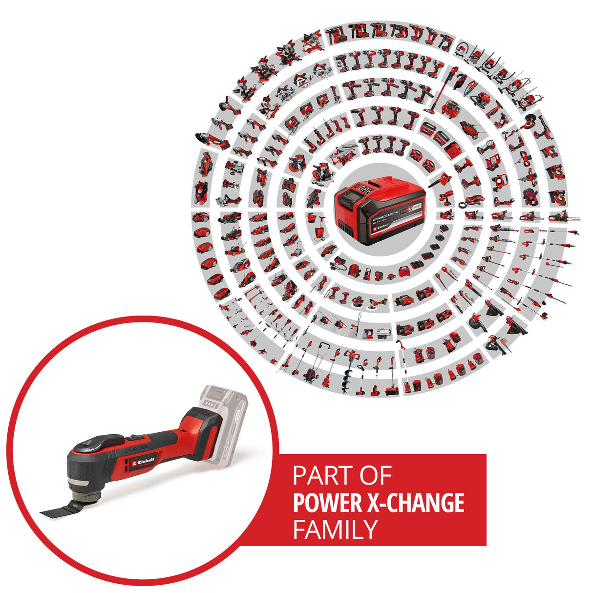 Einhell Professional TP-MG 18 Li BL-Solo Power X-Change akkus multiszerszám (18 V, kefe nélküli, 3 funkció, mágneses tartozékadapter, tartozékokkal, akkumulátor nélkül)