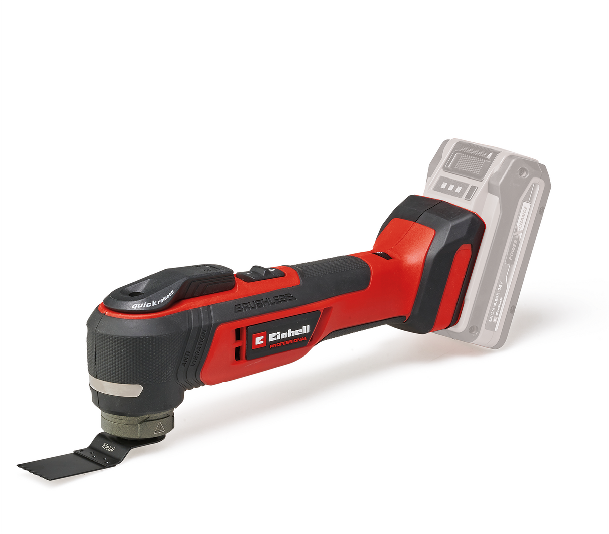 Einhell Professional TP-MG 18 Li BL-Solo Power X-Change akkus multiszerszám (18 V, kefe nélküli, 3 funkció, mágneses tartozékadapter, tartozékokkal, akkumulátor nélkül)