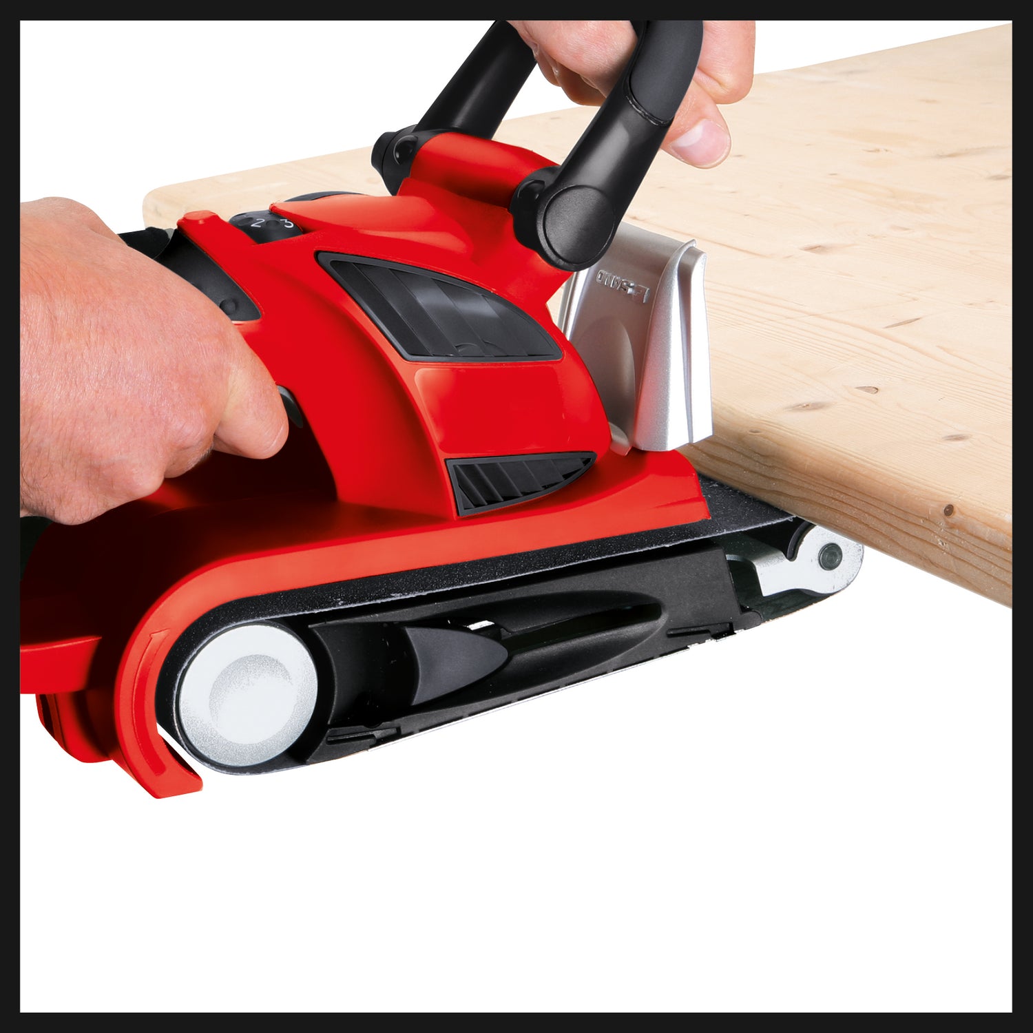 Slefuitor cu banda Einhell TE-BS 8540 E (850 W, suprafata de slefuit 75x140 mm, schimbare banda de slefuit fara unelte, maner suplimentar, softgrip, incl. 1x banda de slefuit P80