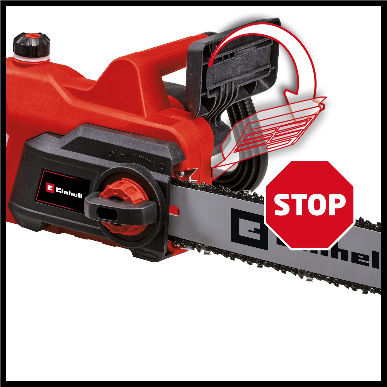 Einhell GC-EC 2040 elektromos láncfűrész (2000 W, vágási hossz 37,5 cm, láncsebesség 15,5 m/másodperc, automatikus lánckenés, visszarúgás elleni védelem láncfékkel)