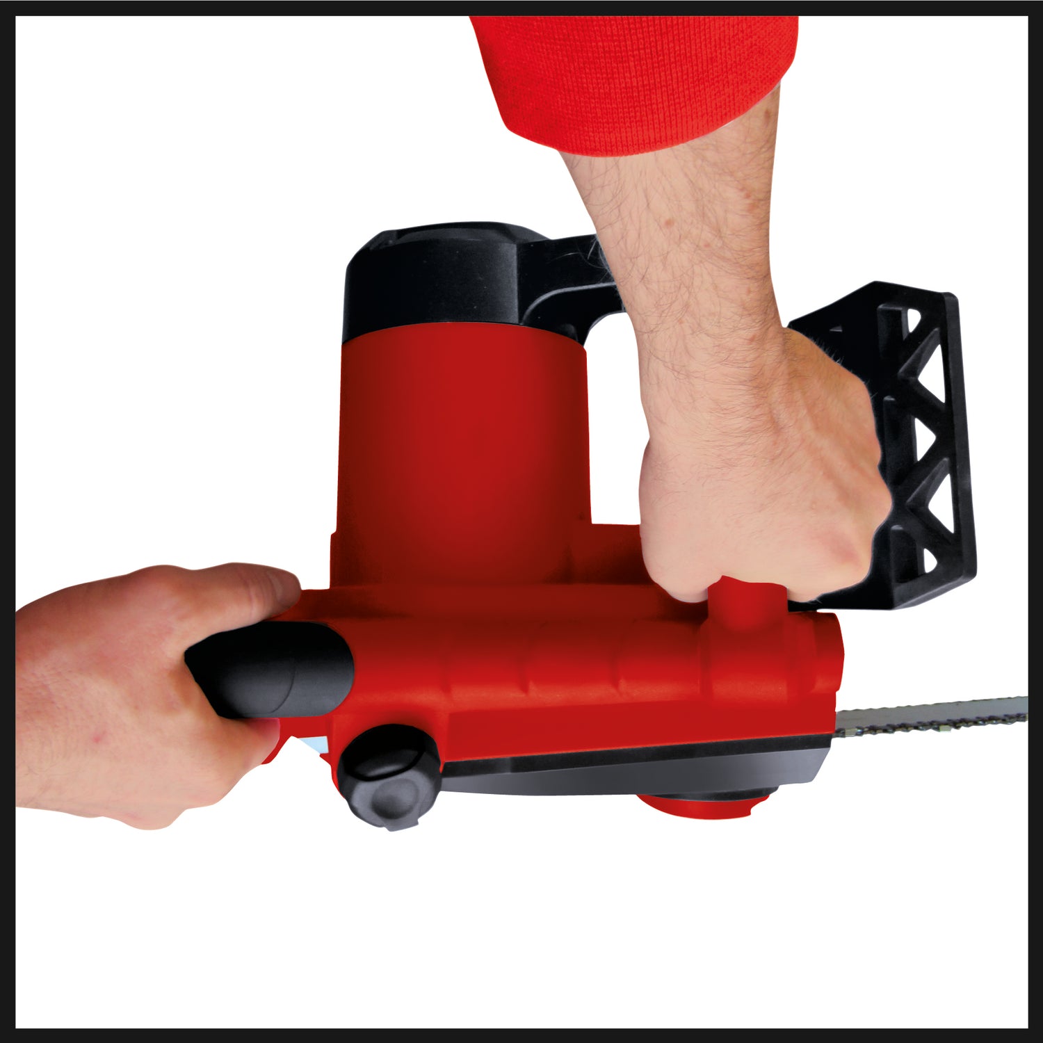 Drujba electrica Einhell GE-EC2240, 2200 wati, lungime de taiere de 375 mm, lant si lama de calitate Oregon, pornire lina, protectie anti-recul si surub de blocare a lantului