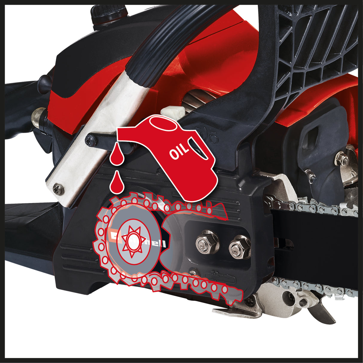 Einhell GC-PC 1335/1 I benzinmotoros láncfűrész készlet, kiváló minőségű OREGON vezetősín és vágólánc, automatikus lökés- és öngyújtás, digitális gyújtás, rezgéscsillapító funkció, visszarúgás elleni védelem