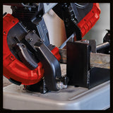 Einhell TE-MB 18/127 U Li-Solo Power X-Change akkus szalagfűrész, 18V, vágási magasság 115 mm, vágási szélesség 127 mm, talp, LED világítás, 2x fűrészszalaggal, akkumulátor nélkül