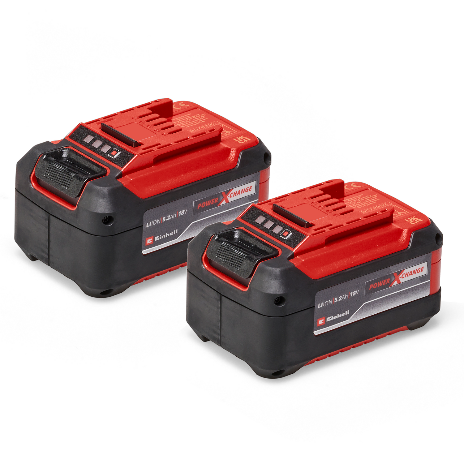 Einhell PXC Twinpack 5.2 Ah Power X-Change akkumulátorkészlet, Li-ion, 18 V, 2x 5.2 Ah akkumulátor, univerzális minden PXC készülékhez, proaktív akkumulátorkezelés, személyre szabott töltési ciklusok