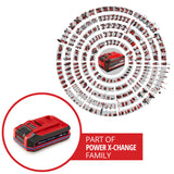 Einhell eredeti 18 V-os 3,0 Ah-s, tömített Power X-Change PLUS akkumulátor (18 V, víz és por ellen védett, IP57 védettségi osztály, minden PXC készülékkel kompatibilis, töltő nélkül).