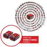 Einhell 4 Ah Power X-Change PLUS akkumulátor, 18 V, Li-ion, univerzálisan használható minden PXC készülékhez, töltöttségi szint szabályozás, dupla csomag, 2x 4 Ah akkumulátorral, töltő nélkül