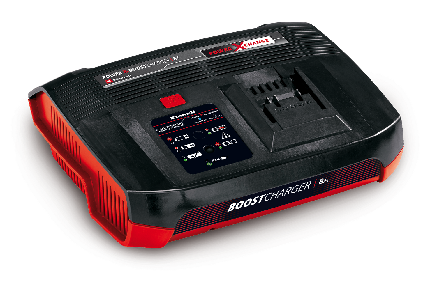 Incarcator original Einhell Power X-Boostcharger 8A Power X-Change (Li-ion, potrivit pentru toti acumulatorii PXC, mod boost pentru o incarcare mai rapida, afisaj LED de stare cu 7 trepte)