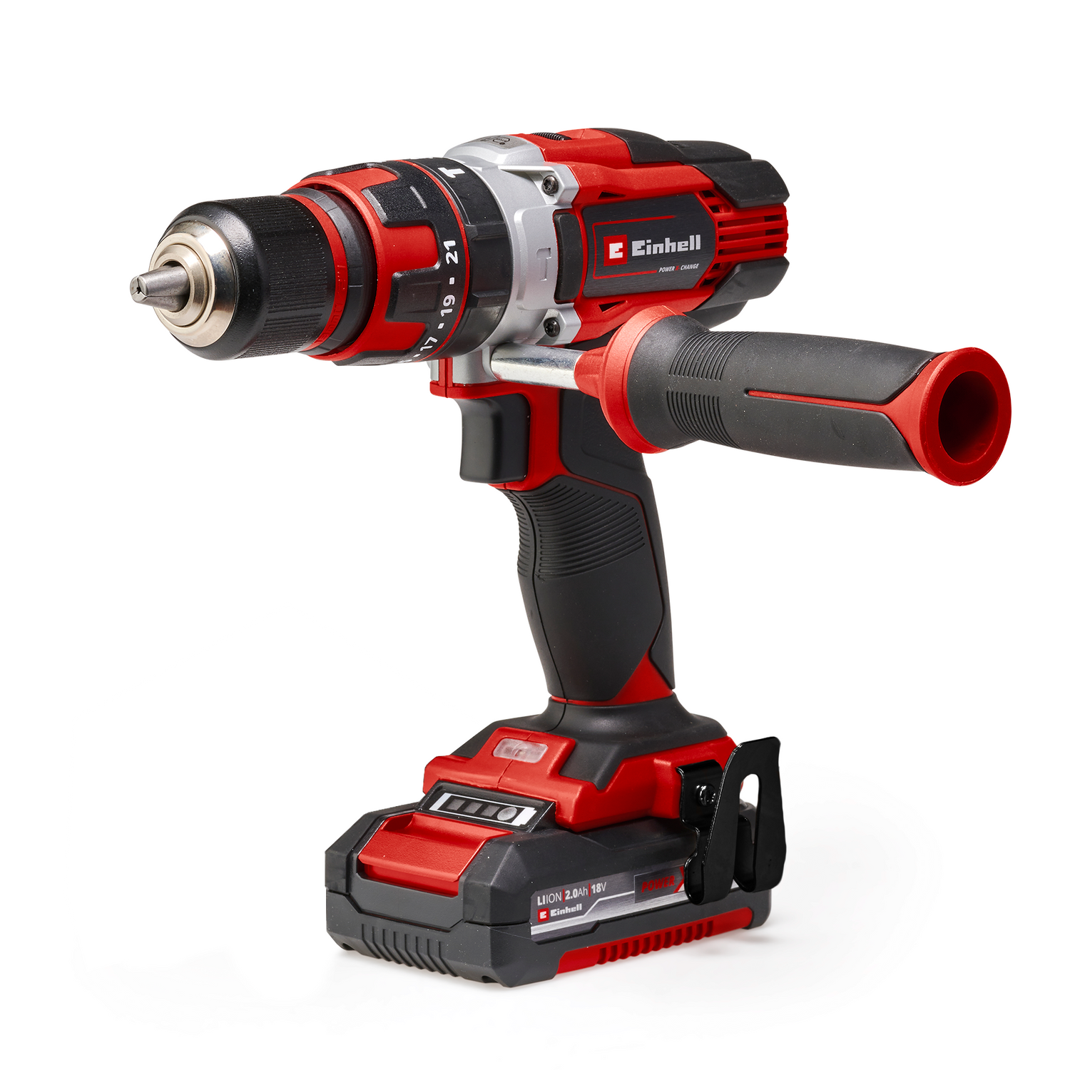 Einhell TE-CD 18/48 Li-i Kit Power X-Change akkus ütvefúró-csavarozó, Li-ion, 18 V, 48 Nm, fúrási kapacitás 10 mm betonban, táska, 2 db 2.0 Ah akkumulátorral és töltővel