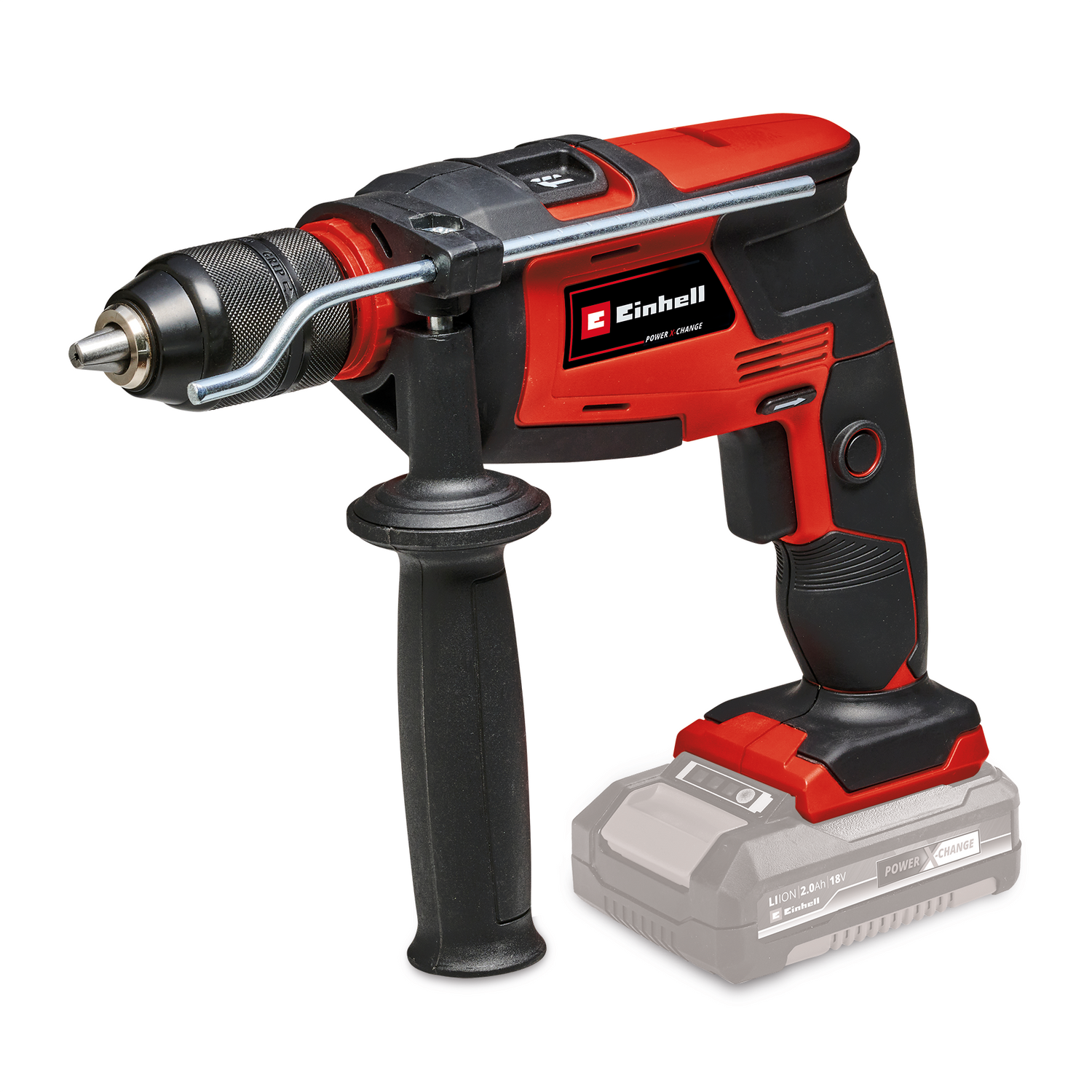 Einhell TE-ID 18 Li-Solo Power X-Change akkus ütvefúró-csavarozó, Li-ion, 18 V, fúró- és ütvefúró funkció, maximális fúrási kapacitás betonban 13 mm, 13 mm-es kulcs nélküli tokmány, akkumulátor és töltő nélkül