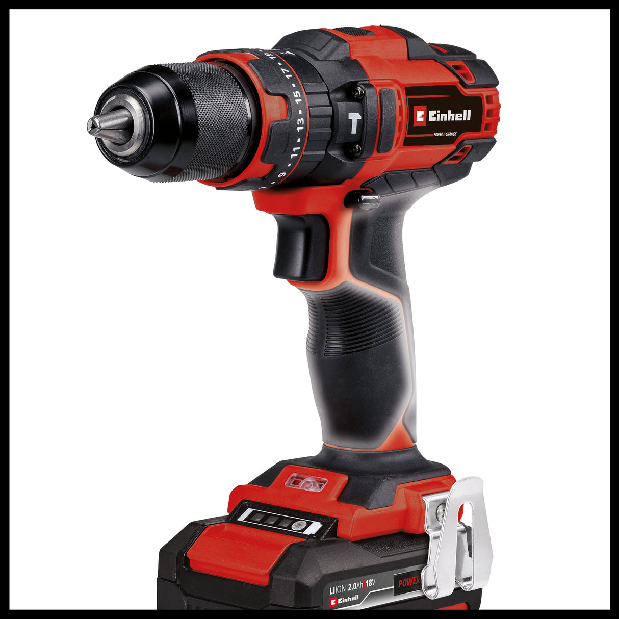 Einhell akkus ütvefúró-csavarozó TE-CD 18/40 Li-i +64, 2x2.0 Ah Power X-Change, Li-ion, 18V, 40 Nm, elektronikus fordulatszám-szabályozás, 2 sebességes váltó, max. 24.000 fordulat/perc, akkumulátorokkal, töltővel és tartozékokkal együtt