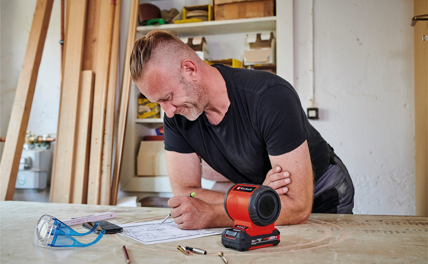 Boxa pe acumulator Einhell TC-SR 18 Li BT-Solo Power X-Change (litiu-ion, max. 85 dB, Bluetooth, port AUX/USB, panou de control intuitiv, fara acumulator sau incarcator