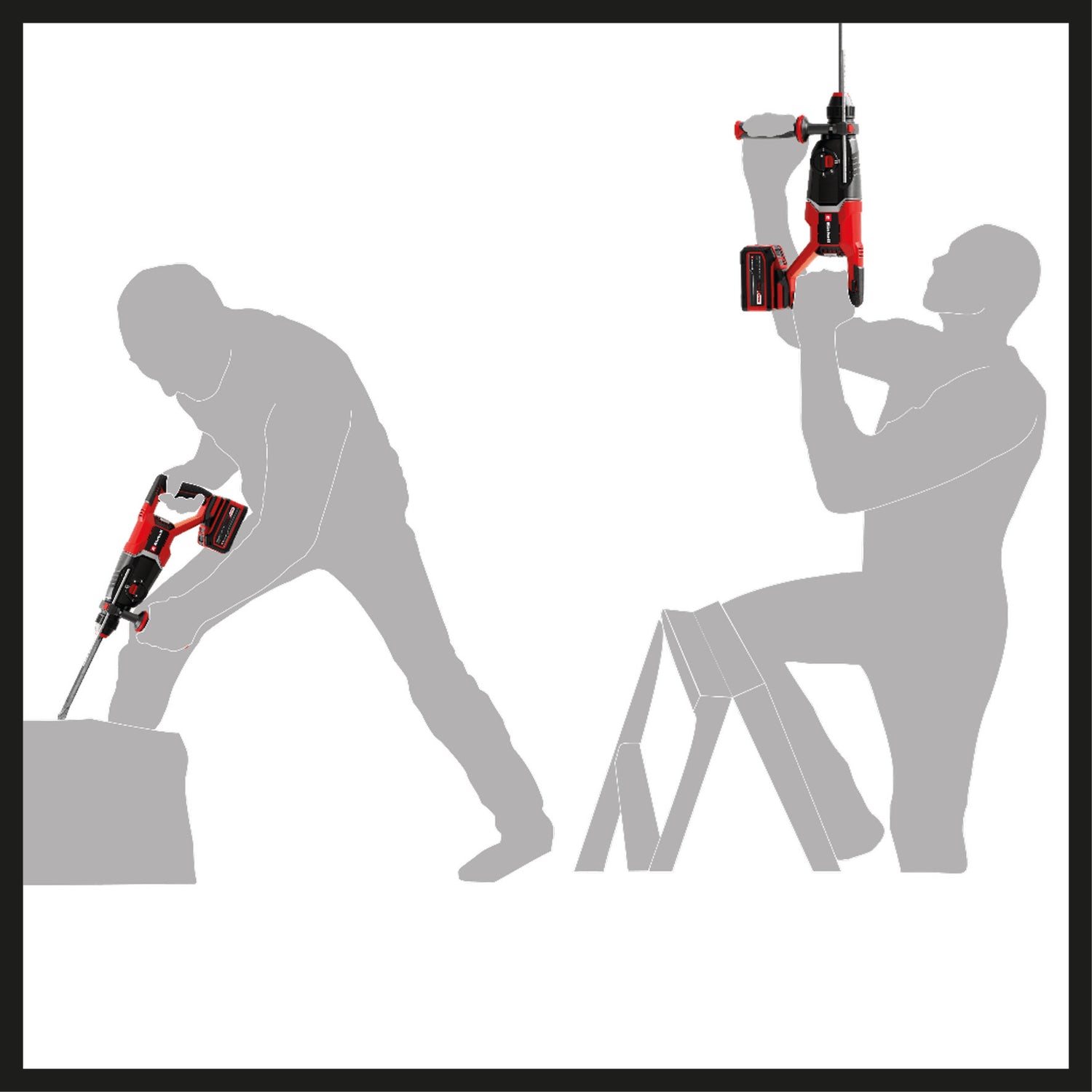 Ciocan rotopercutor fara fir Einhell Professional TP-HD 18/26 D Li BL-Solo Power X-Change (18 V, fara perii, 2.6 J, SDS-plus, mecanism de impact pneumatic, maner D, cutie, fara acumulator).