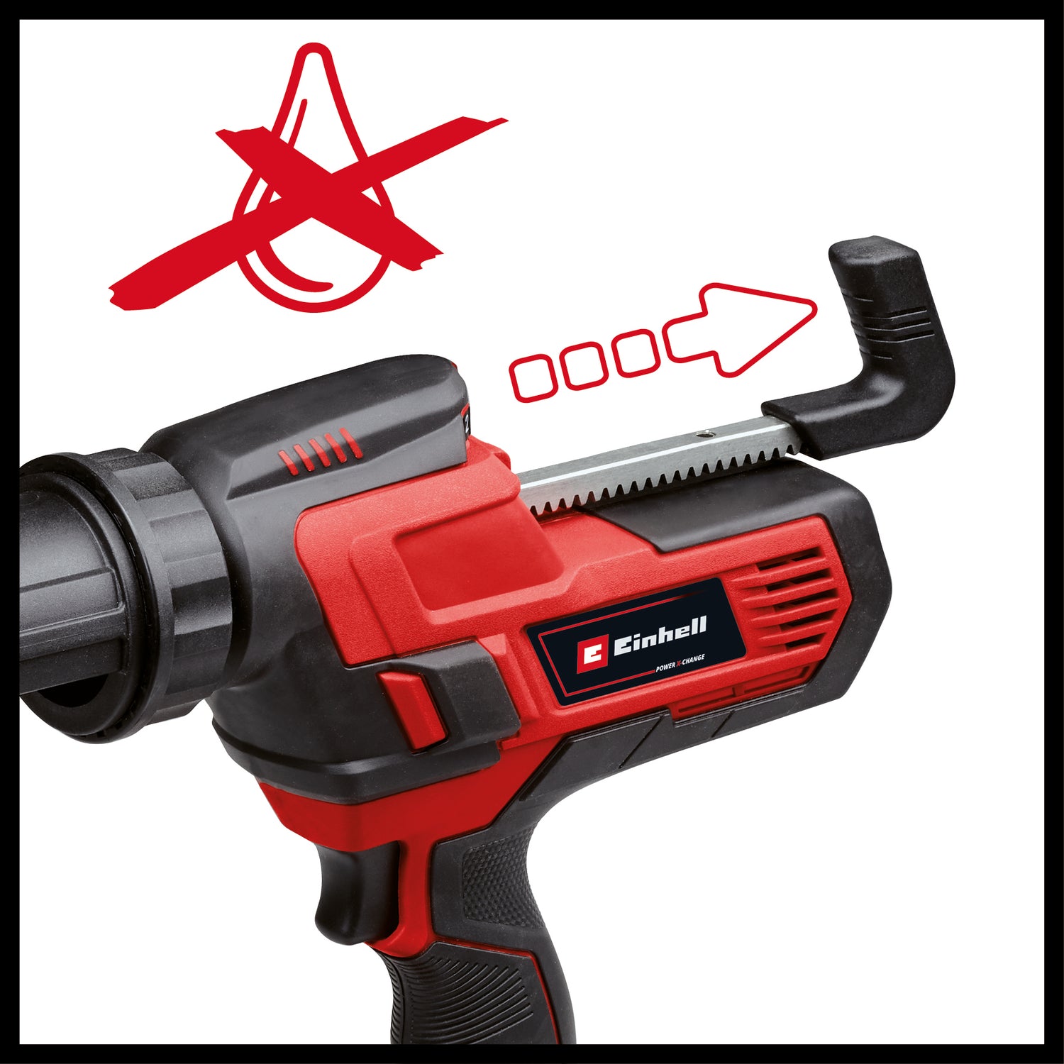 Einhell TE-SG 18/10 Li-Solo Power X-Change akkus szilikon pisztoly (18 V, 310 ml-es tubusokhoz, akár 2000 N, állítható sebesség, akkumulátor nélkül)