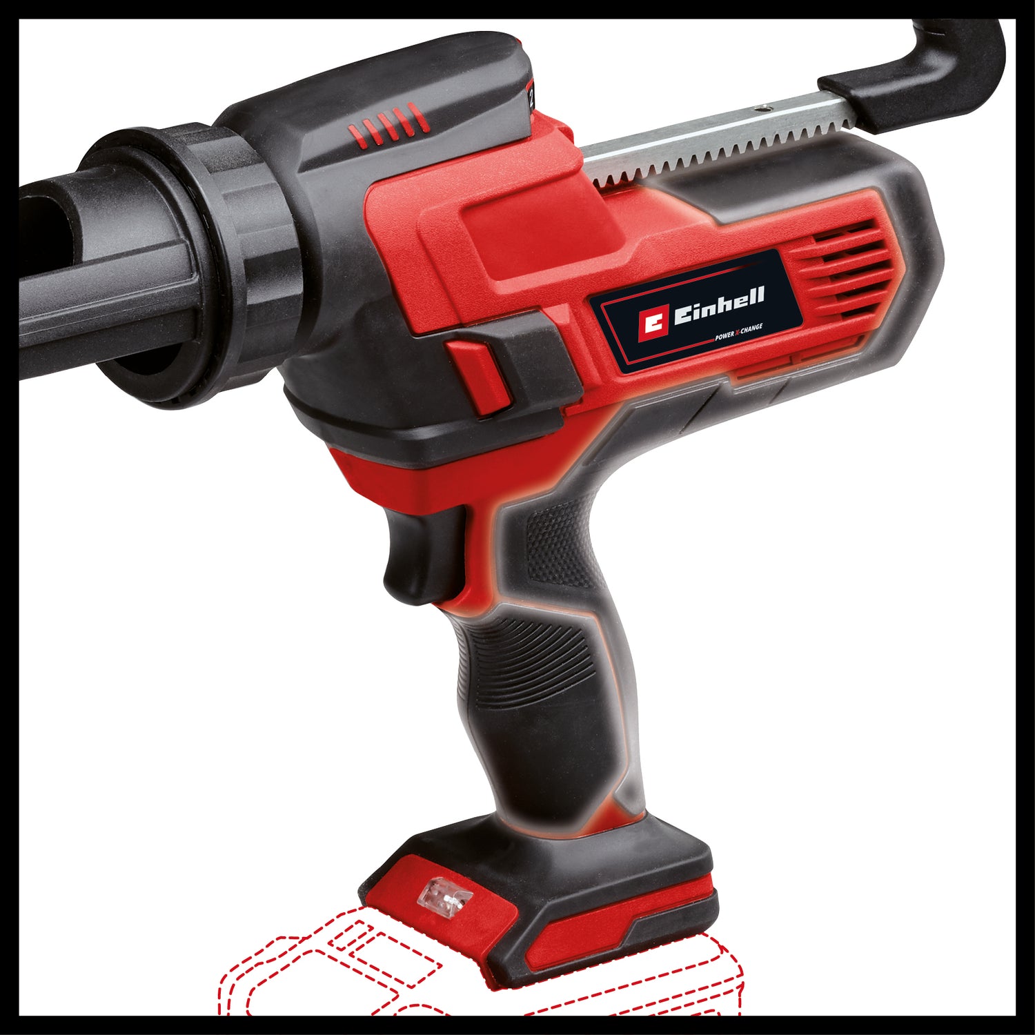Einhell TE-SG 18/10 Li-Solo Power X-Change akkus szilikon pisztoly (18 V, 310 ml-es tubusokhoz, akár 2000 N, állítható sebesség, akkumulátor nélkül)
