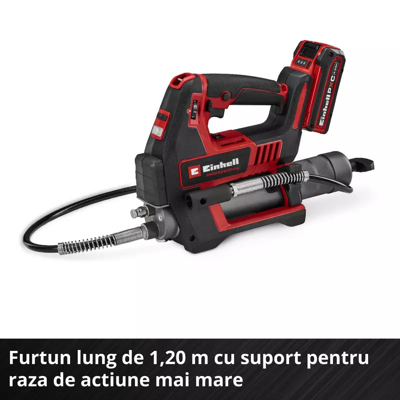 Pistol de gresat pe acumulator Einhell Professional TP-GR 18/690 Li - Solo Power X-Change,18 V, max. 690 bar/10.000 PSI, debit max. 295 ml/min, control cantitate unsoare, 2 viteze - imagine 12