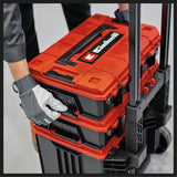 Eredeti Einhell E-Case Tower kofferkészlet, max. 120 kg, 3 kofferből áll tartozékokkal együtt, tartozékok és szerszámok tárolására és szállítására, egymásra rakható, összekapcsolható