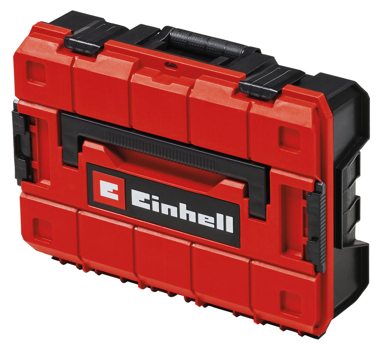 Einhell E-Case SF rendszerdoboz (univerzális tároláshoz, külső méretek 44x32x13 cm, max. 25 kg teherbírás, cseppálló, egymásra rakható, habszivacs betéttel és ráccsal)