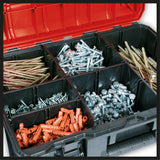 Einhell E-Case SF rendszerdoboz (univerzális tároláshoz, külső méretek 44x32x13 cm, max. 25 kg teherbírás, cseppálló, egymásra rakható, habszivacs betéttel és ráccsal)