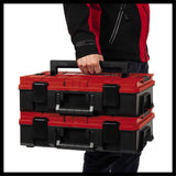 Einhell E-Case SF rendszerdoboz (univerzális tároláshoz, külső méretek 44x32x13 cm, max. 25 kg teherbírás, cseppálló, egymásra rakható, habszivacs betéttel és ráccsal)