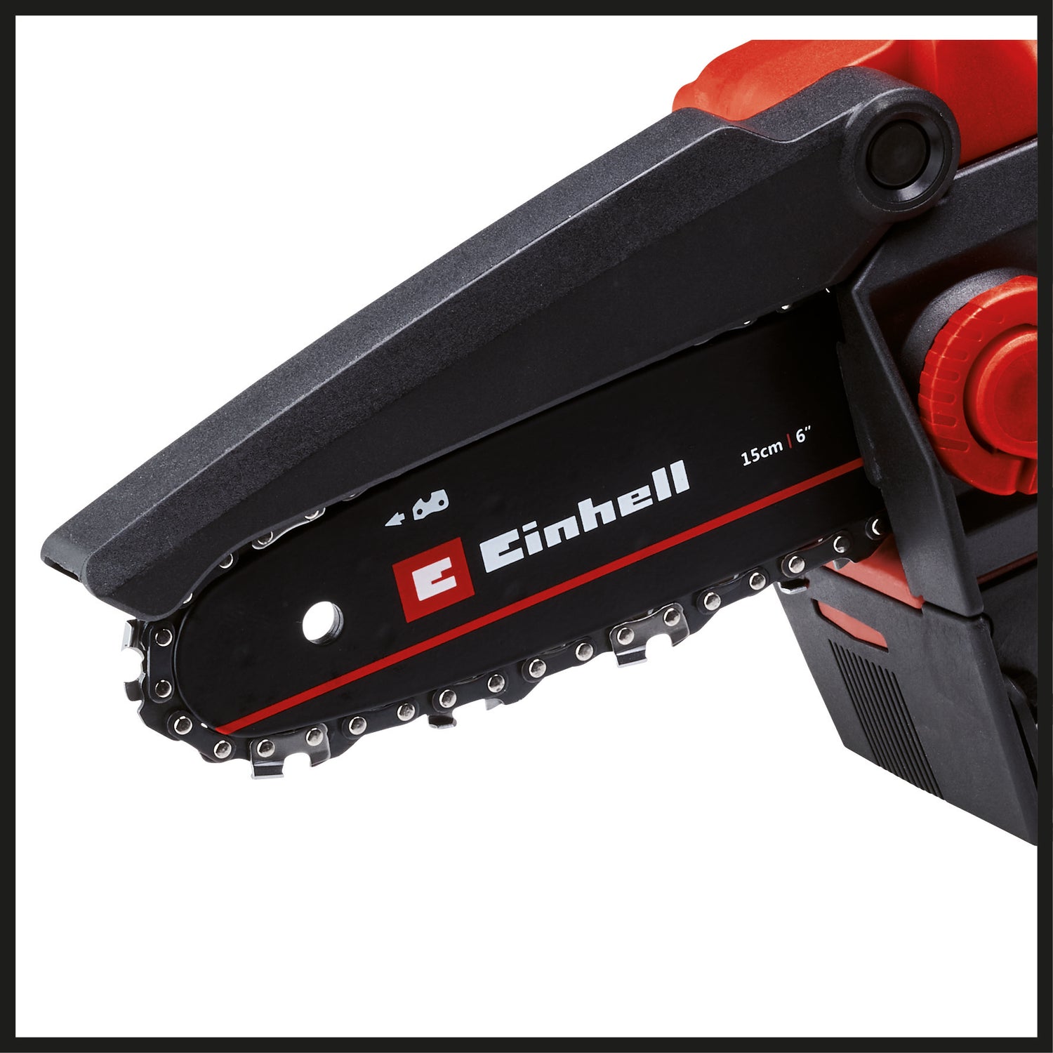 Einhell GE-PS 18/15 Li BL-Solo Power X-Change akkus láncfűrész (18V, szénkefe nélküli motor, vágási hossz 12,5 cm, szerszám nélküli penge- és lánccsere, akkumulátor nélkül).