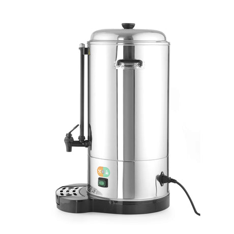 Percolator / cafetiera profesionala, 6lt, Hendi, cu pereti dubli din inox, 1500W, diam. 241x (H)480 mm, robinet anti-picurare, temperatura ajustabila pana la 100 C, filtru incorporat pentru cafea macinata