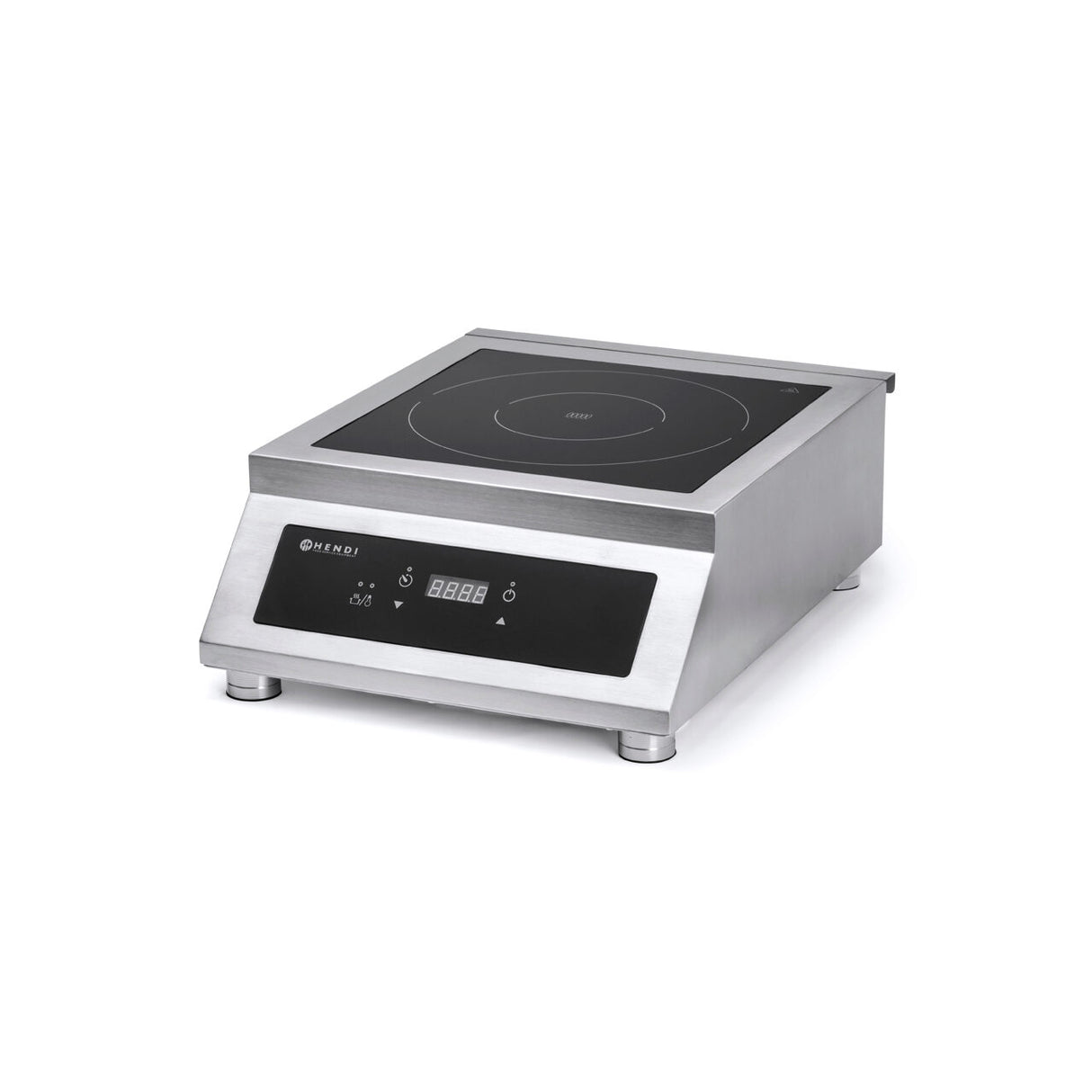 Plita cu inductie profesionala, Hendi Profi Line, model 5000 D ,putere 5000 W, control digital, corp inox, 39,8 cm x51,5 cm x16,8 cm inaltime