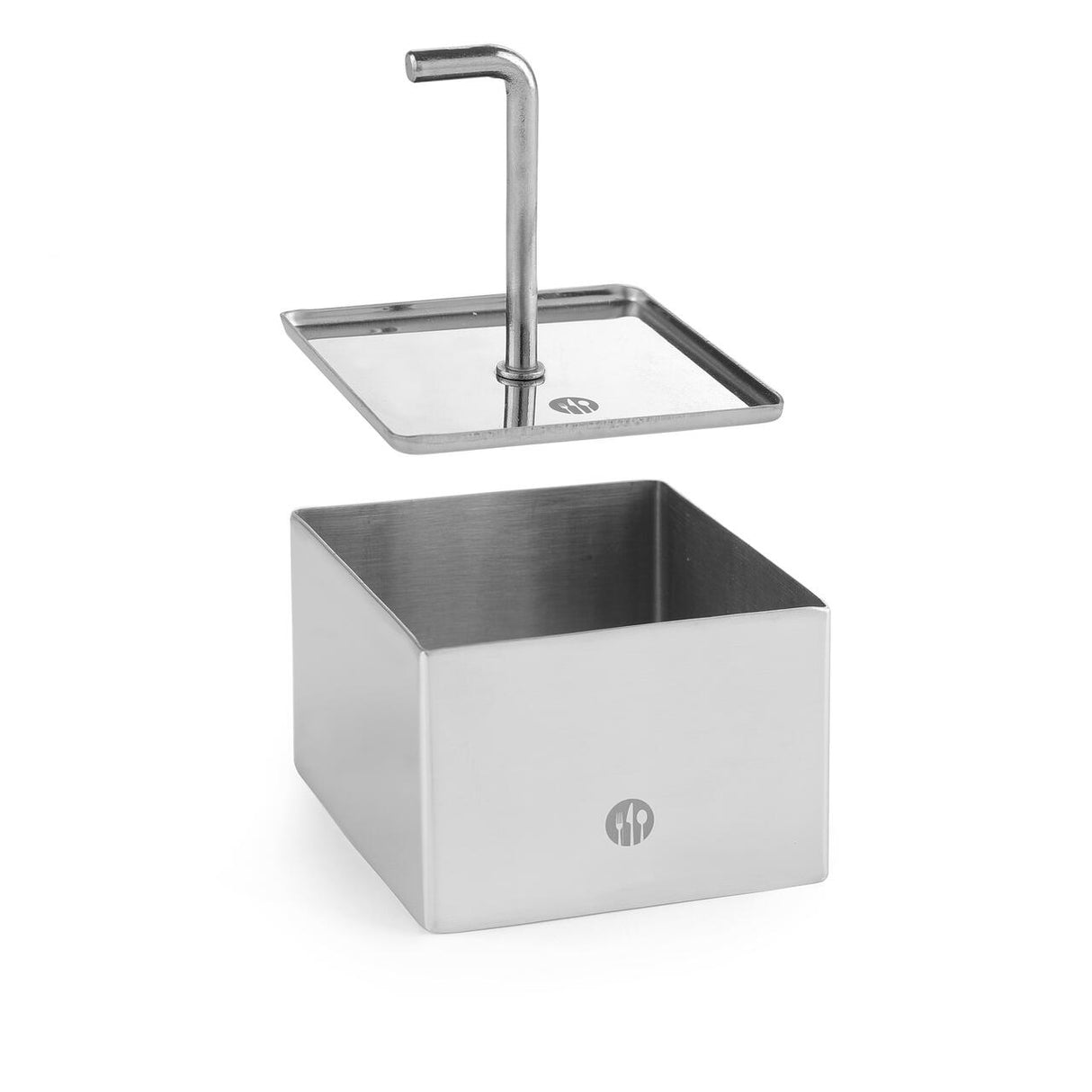 Forma patrata, 65x65x(H)45 mm, inox, pentru conturare prajituri si mancaruri, Hendi, potrivit pentru presa cod Hendi 512227