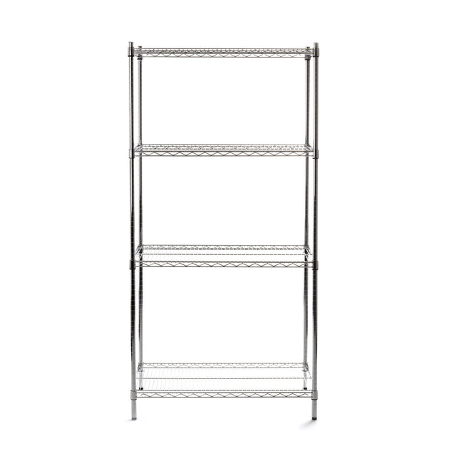 Raft metalic pentru depozitare cu 4 rafturi reglabile, sustine 125 kg/polita, Inox, 910x455x(H)1830 mm, Hendi
