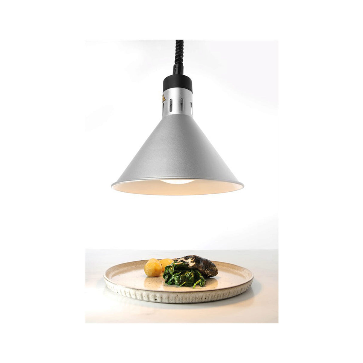 Lampa de caldura conica, argintie ø275x(H)250 mm, 230V, 250W