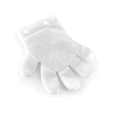 Manusi din folie cu agatatoare- set de 100 buc., versatile, transparente;marime universala