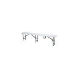 Banca de catering, cu pliere tip valiza, Hendi, Alb, structura metalica, blat polipropilena, interior/exterior, capacitate maxima de incarcare 200 kg, 1830x300x(H)430mm