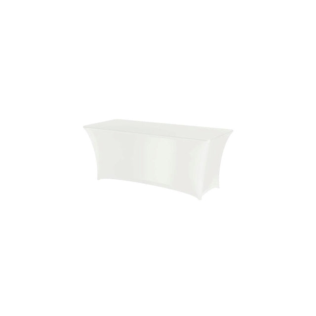 Fata de masa tip husa, alba pentru masa dreptunghiulara, Hendi, 1500x760x(H)730mm, 90% micro poliester / 10% elastan