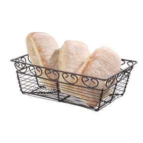 Cos dreptunghiular pentru servire Hendi cu margine decorativa, metal, 230x150x(H)80mm