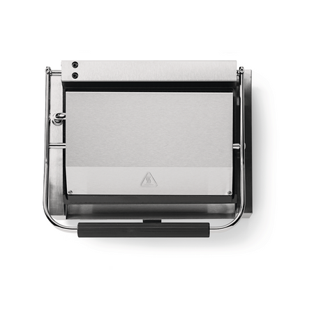 Contact grill Panini, profesional, Hendi, 2200W, partea superioara si cea inferioara striate, din fonta cu invelis ceramic, suprafata grill 340 x 230 mm