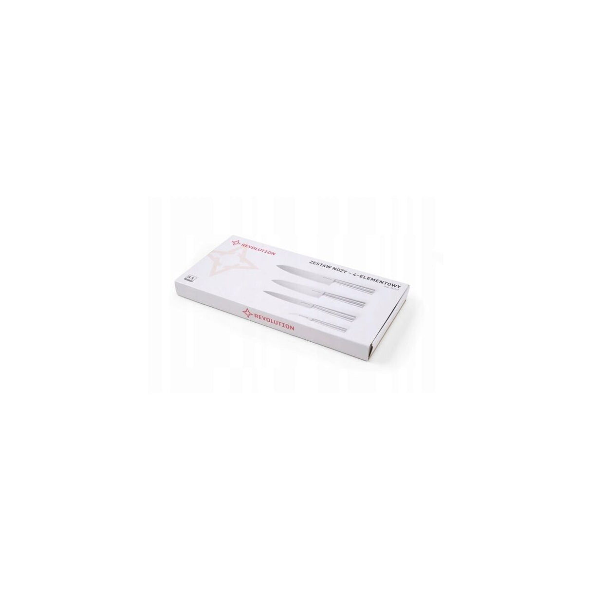 Set 4 cutite profesionale din inox, Hendi, cutite inluse: bucatarului 37 cm si 33 cm, sunca 33 cm, decojire 19 cm