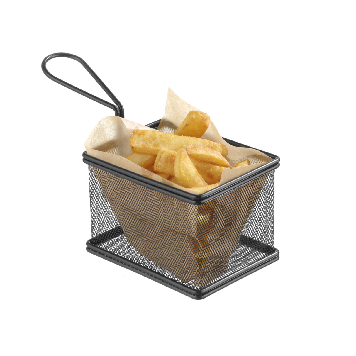Cos servire tip mini-fry, pentru servire snacks , cartofi prajiti, inox, 255x135x(h)45 mm, Hendi