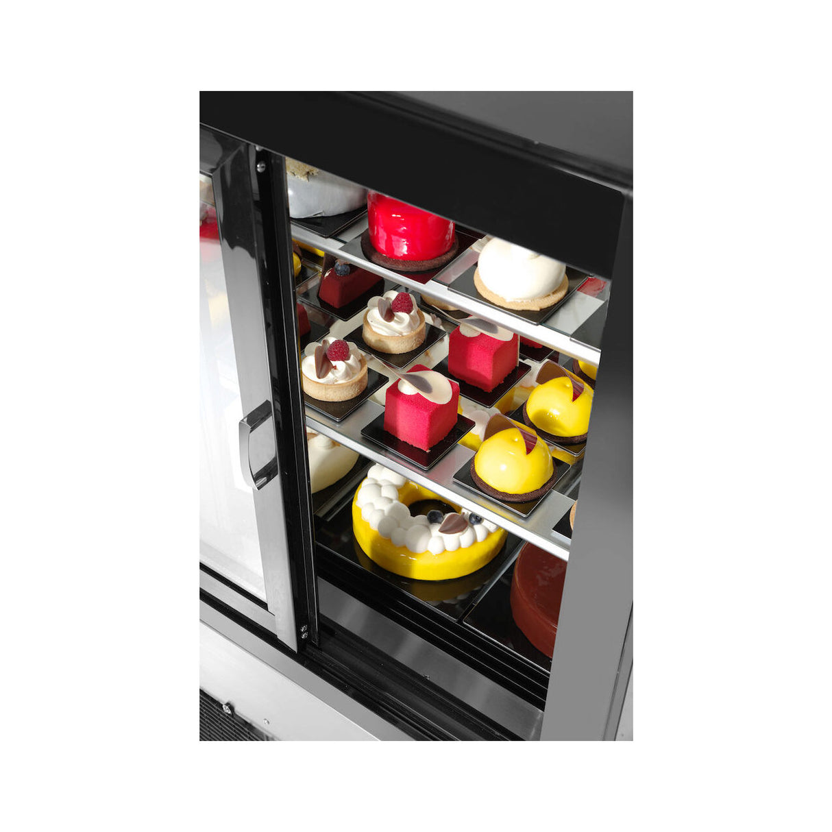 Vitrina frigorifica de prezentare interval temp. 2/6?C, corp inox, 410 litri, 490 W ARKTIC by Hendi, 1215x675x(H)1210 mm, Clasa energetica C