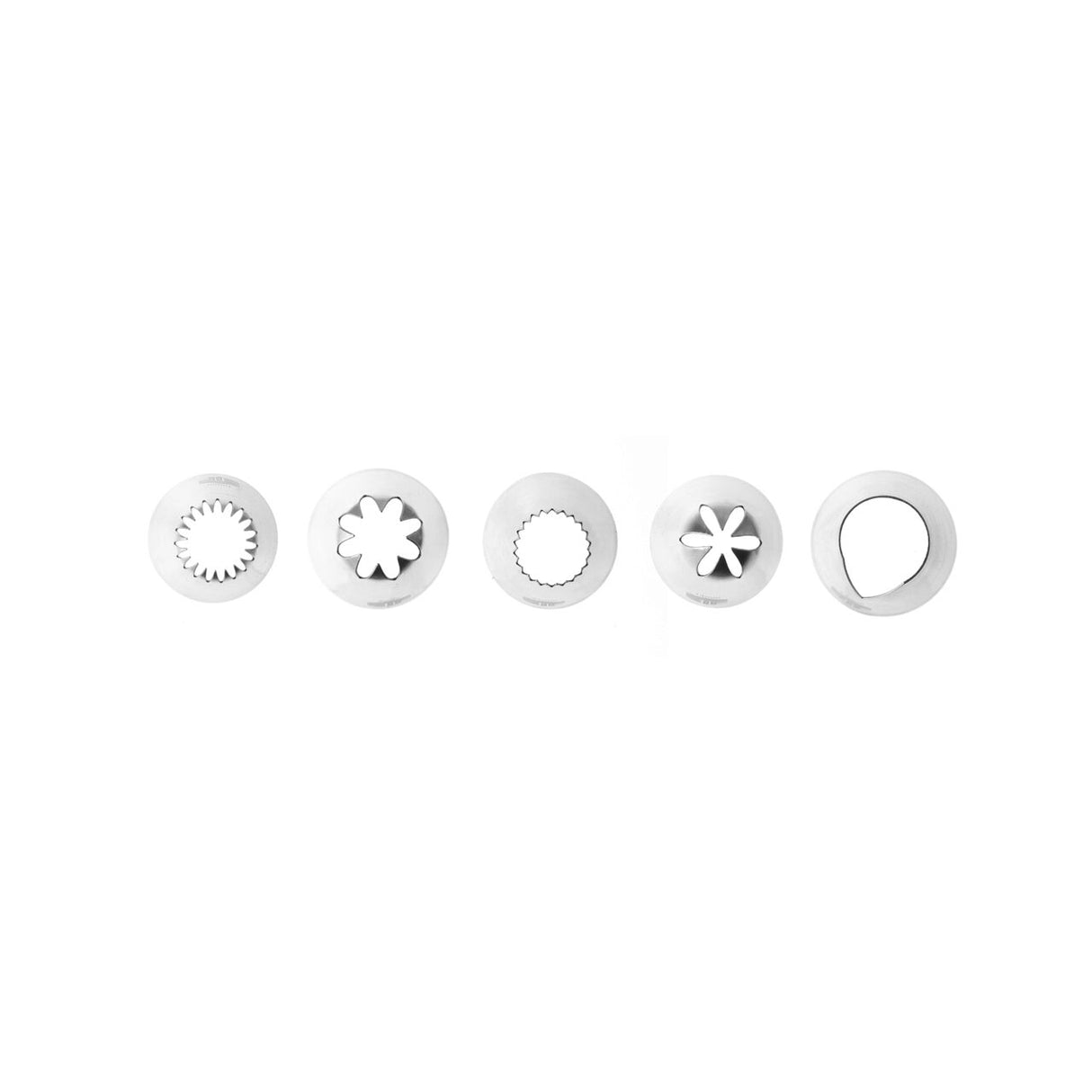 Set 5 x Varfuri ornare prajituri, zimtate, din otel inoxidabil 18/8, Hendi