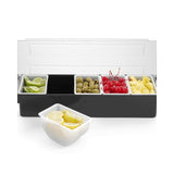 Cutie ingrediente bar / pizza, 5 compartimente, cu capac, 495x160x(H)100 mm, Hendi, plastic ABS