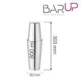 Shaker Tin-on-Tin Boston, Bar up, 0,8L, ø90x(H)303mm
