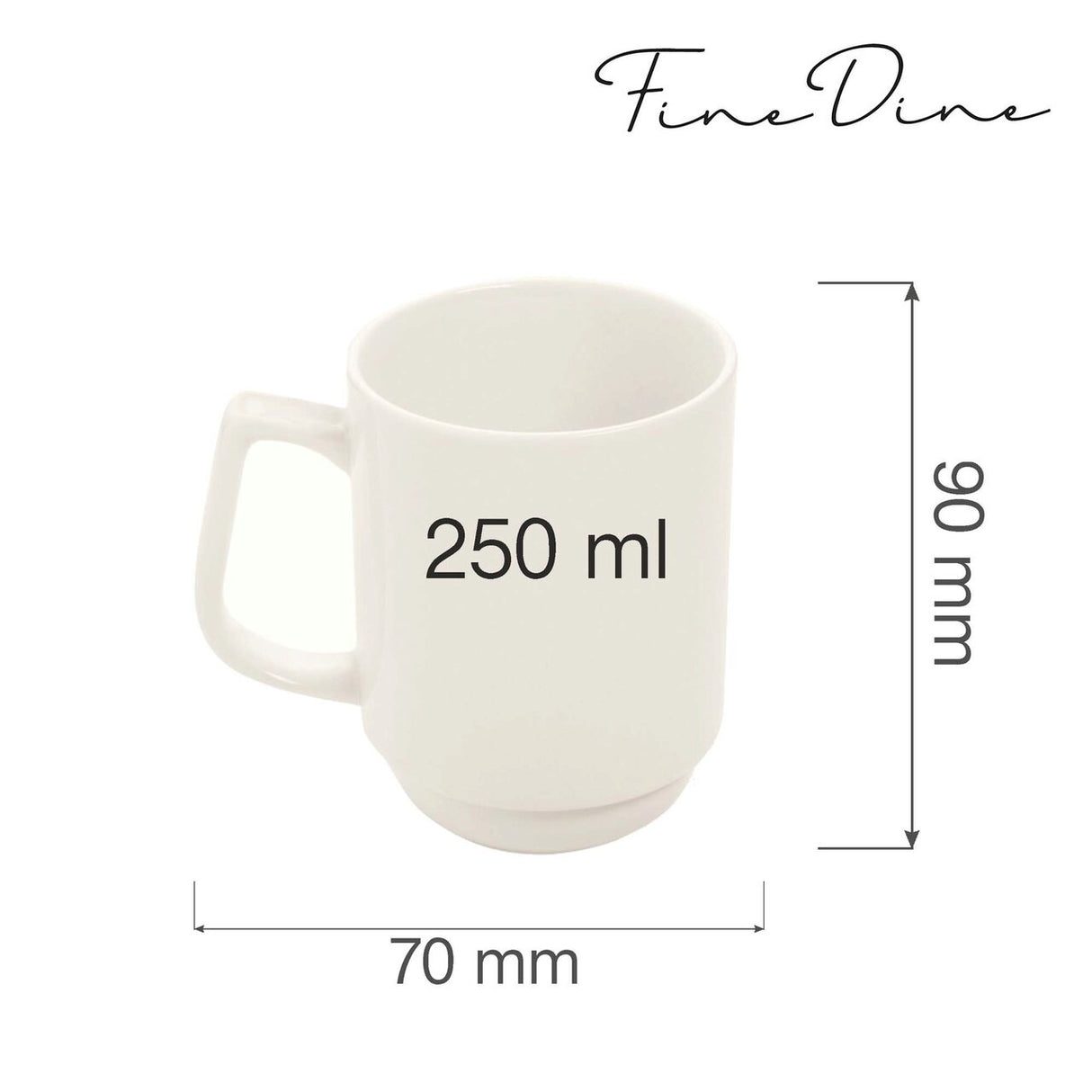 Cana stivuibila Fine Dine, Crema 250 ml