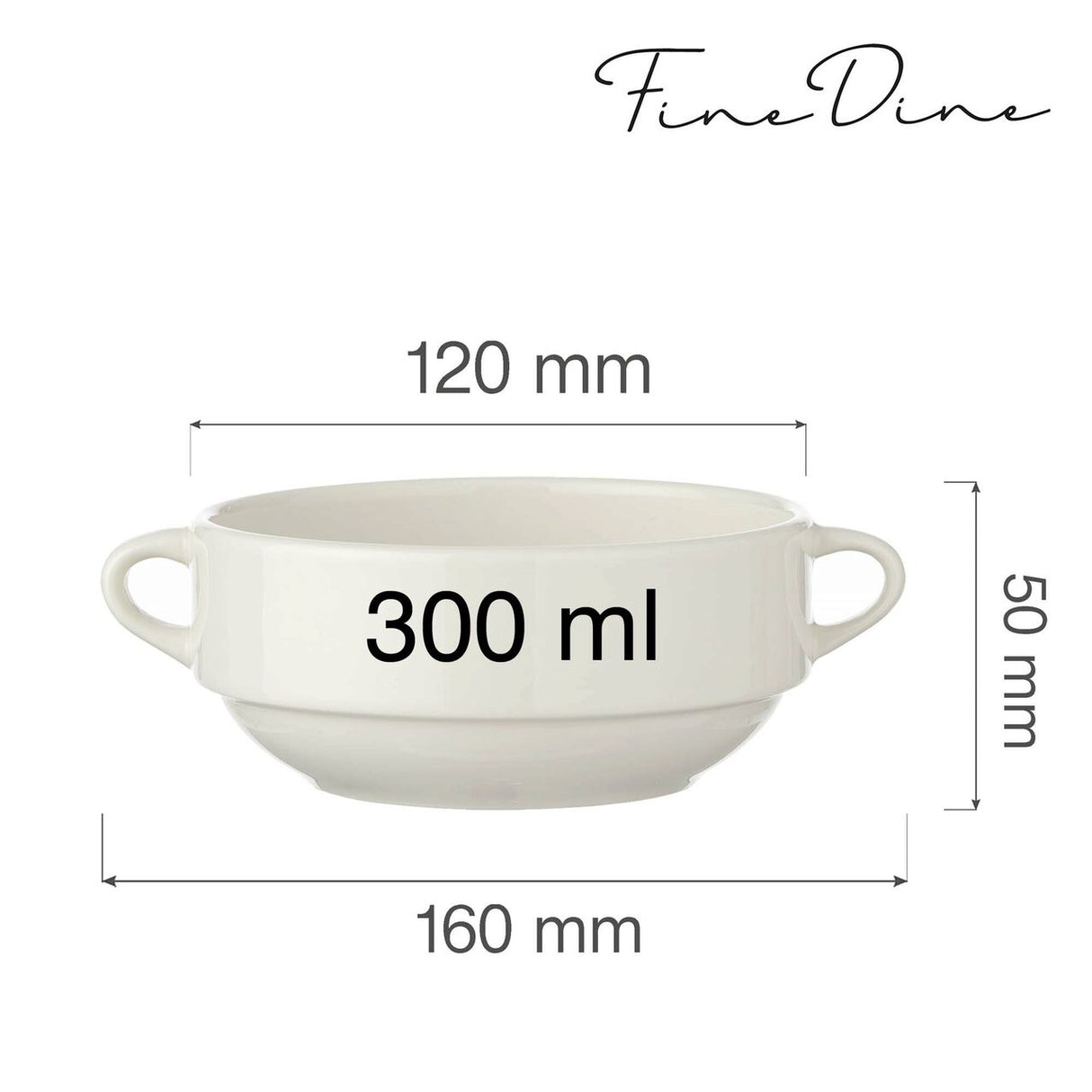 Bol supă Fine Dine, Crema, 300 ml