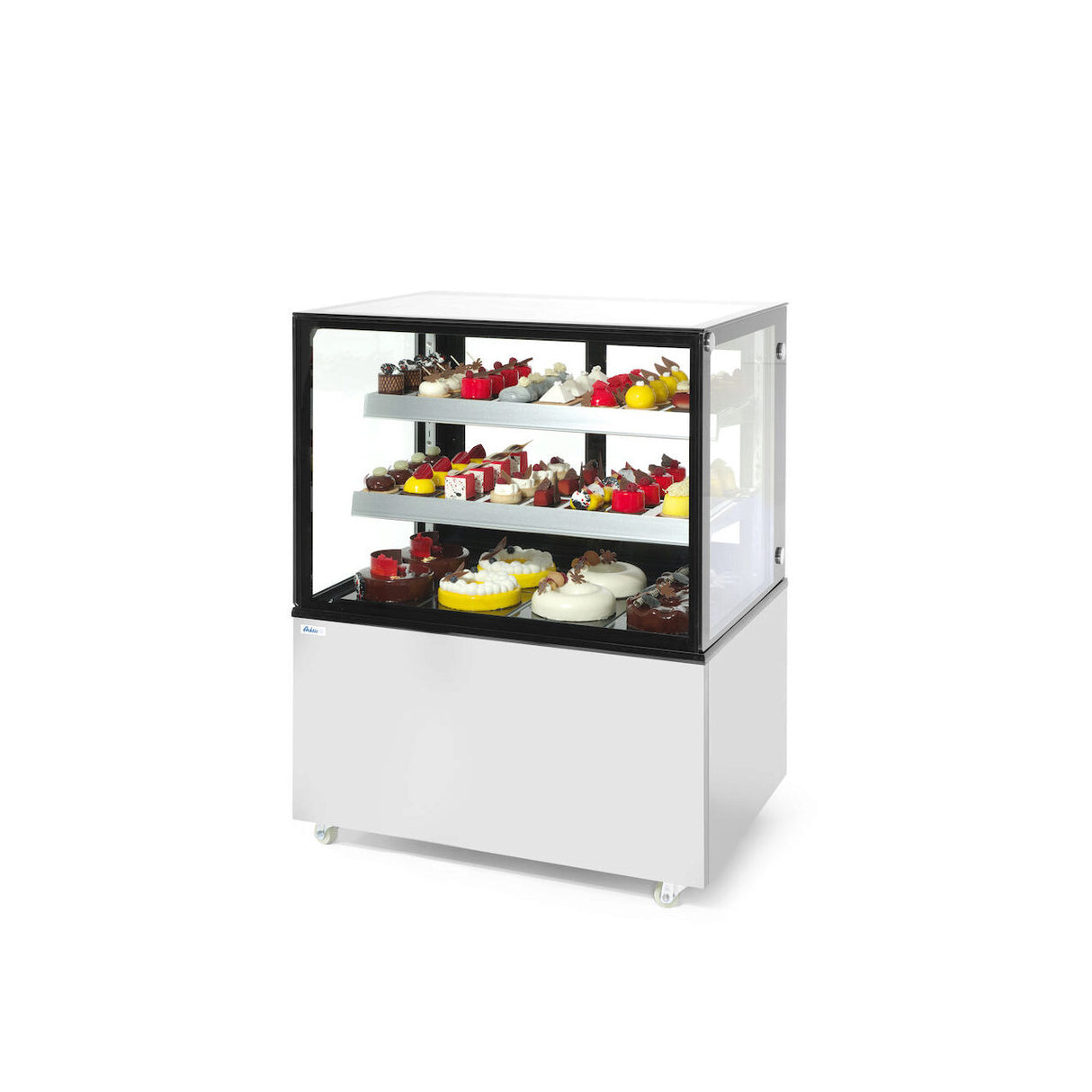 Vitrina frigorifica de prezentare interval temp. 2/6?C, corp inox, 300 litri, 480 W ARKTIC by Hendi, 915x675x(H)1210 mm, Clasa energetica C